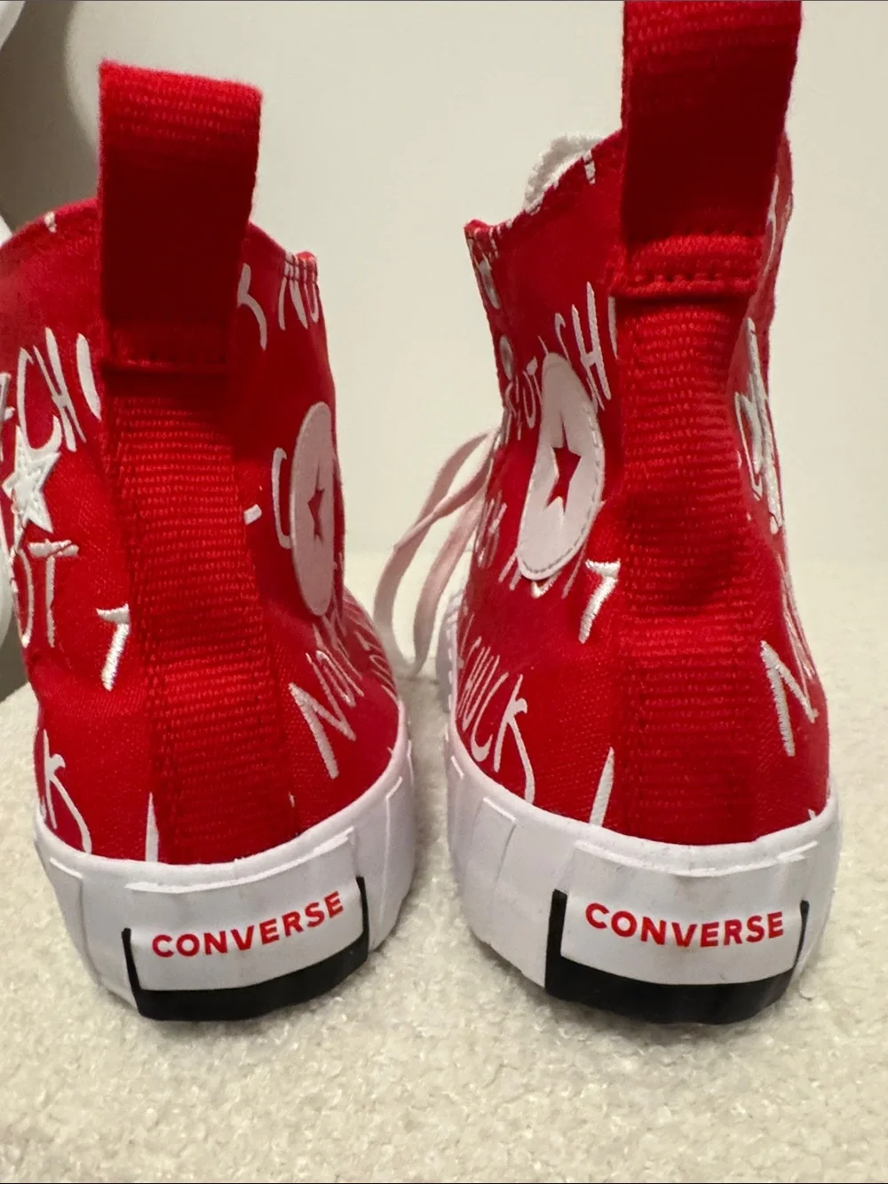 Not A Chuck Red High-Top Converse Sneakers - New without box- size 8
